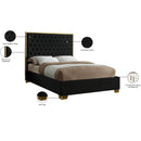  Color_Black/ Gold  Size_Queen  -- Lana Black Velvet Upholstered Queen Bed IMAGE 4