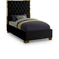  Color_Black/ Gold Size_Twin -- Meridian Lana Upholstered Panel Bed IMAGE 1