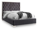  Color_Grey  Size_Full  -- Lexi Grey Velvet Upholstered Full Bed IMAGE 1