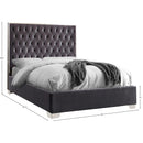  Color_Grey  Size_Full  -- Lexi Grey Velvet Upholstered Full Bed IMAGE 3