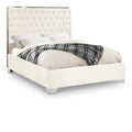  Color_White  Size_Full  -- Lexi White Velvet Upholstered Full Bed IMAGE 1