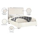  Color_White  Size_Full  -- Lexi White Velvet Upholstered Full Bed IMAGE 4