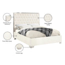 Meridian Lexi White Velvet Full Bed IMAGE 4