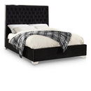  Color_Black  Size_King  -- Lexi Black Velvet Upholstered King Bed IMAGE 1