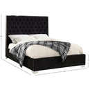  Color_Black  Size_King  -- Lexi Black Velvet Upholstered King Bed IMAGE 3