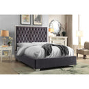  Color_Grey  Size_Queen  -- Lexi Grey Velvet Upholstered Queen Bed IMAGE 2