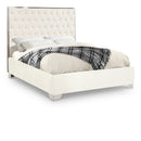 Color_White  Size_Queen  -- Lexi White Velvet Upholstered Queen Bed IMAGE 1