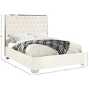  Color_White  Size_Queen  -- Lexi White Velvet Upholstered Queen Bed IMAGE 3