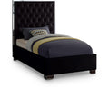  Color_Black Size_Twin -- Meridian Lexi Upholstered Panel Bed IMAGE 1