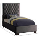  Color_Grey  Size_Twin  -- Lexi Grey Velvet Upholstered Twin Bed IMAGE 3