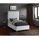  Color_White  Size_Twin  -- Lexi White Velvet Upholstered Twin Bed IMAGE 2
