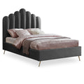  Color_Grey  Size_Full  -- Lily Grey Velvet Upholstered Full Bed IMAGE 1