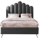  Color_Grey  Size_Full  -- Lily Grey Velvet Upholstered Full Bed IMAGE 3
