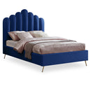  Color_Navy  Size_Full  -- Lily Navy Velvet Upholstered Full Bed IMAGE 1
