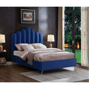 Color_Navy  Size_Full  -- Lily Navy Velvet Upholstered Full Bed IMAGE 2