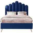  Color_Navy  Size_Full  -- Lily Navy Velvet Upholstered Full Bed IMAGE 3