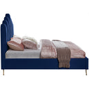  Color_Navy  Size_Full  -- Lily Navy Velvet Upholstered Full Bed IMAGE 4