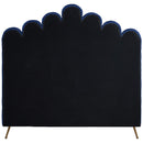  Color_Navy  Size_Full  -- Lily Navy Velvet Upholstered Full Bed IMAGE 5