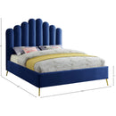  Color_Navy  Size_Full  -- Lily Navy Velvet Upholstered Full Bed IMAGE 7
