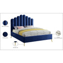  Color_Navy  Size_Full  -- Lily Navy Velvet Upholstered Full Bed IMAGE 8