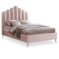  Color_Pink  Size_Full  -- Lily Pink Velvet Upholstered Full Bed IMAGE 1
