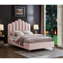  Color_Pink  Size_Full  -- Lily Pink Velvet Upholstered Full Bed IMAGE 2