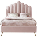  Color_Pink  Size_Full  -- Lily Pink Velvet Upholstered Full Bed IMAGE 3