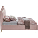 Color_Pink  Size_Full  -- Lily Pink Velvet Upholstered Full Bed IMAGE 4