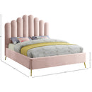 Meridian Lily Pink Velvet Full Bed IMAGE 7