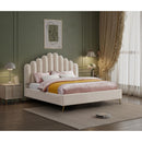  Color_Cream  Size_King  -- Lily Cream Velvet Upholstered King Bed IMAGE 2