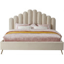  Color_Cream  Size_King  -- Lily Cream Velvet Upholstered King Bed IMAGE 3