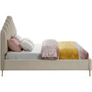  Color_Cream  Size_King  -- Lily Cream Velvet Upholstered King Bed IMAGE 4
