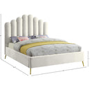  Color_Cream  Size_King  -- Lily Cream Velvet Upholstered King Bed IMAGE 7