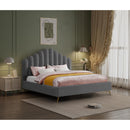  Color_Grey  Size_King  -- Lily Grey Velvet Upholstered King Bed IMAGE 2