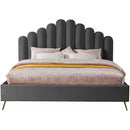 Color_Grey  Size_King  -- Lily Grey Velvet Upholstered King Bed IMAGE 3