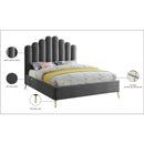 Meridian Lily Grey Velvet King Bed IMAGE 8