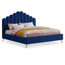  Color_Navy  Size_King  -- Lily Navy Velvet Upholstered King Bed IMAGE 1
