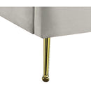  Color_Cream  Size_Queen  -- Lily Cream Velvet Upholstered Queen Bed IMAGE 5