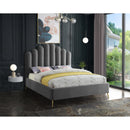  Color_Grey  Size_Queen  -- Lily Grey Velvet Upholstered Queen Bed IMAGE 2