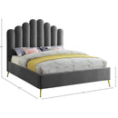  Color_Grey  Size_Queen  -- Lily Grey Velvet Upholstered Queen Bed IMAGE 6