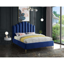  Color_Navy  Size_Queen  -- Lily Navy Velvet Upholstered Queen Bed IMAGE 2