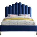  Color_Navy  Size_Queen  -- Lily Navy Velvet Upholstered Queen Bed IMAGE 3