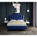  Color_Navy  Size_Queen  -- Lily Navy Velvet Upholstered Queen Bed IMAGE 4