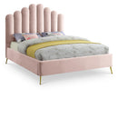  Color_Pink  Size_Queen  -- Lily Pink Velvet Upholstered Queen Bed IMAGE 1