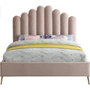  Color_Pink  Size_Queen  -- Lily Pink Velvet Upholstered Queen Bed IMAGE 3