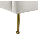  Color_Cream  Size_Twin  -- Lily Cream Velvet Upholstered Twin Bed IMAGE 5