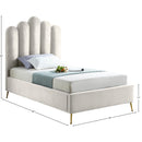  Color_Cream  Size_Twin  -- Lily Cream Velvet Upholstered Twin Bed IMAGE 6