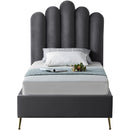  Color_Grey  Size_Twin  -- Lily Grey Velvet Upholstered Twin Bed IMAGE 3