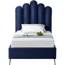  Color_Navy  Size_Twin  -- Lily Navy Velvet Upholstered Twin Bed IMAGE 3