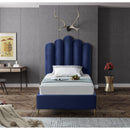  Color_Navy  Size_Twin  -- Lily Navy Velvet Upholstered Twin Bed IMAGE 4